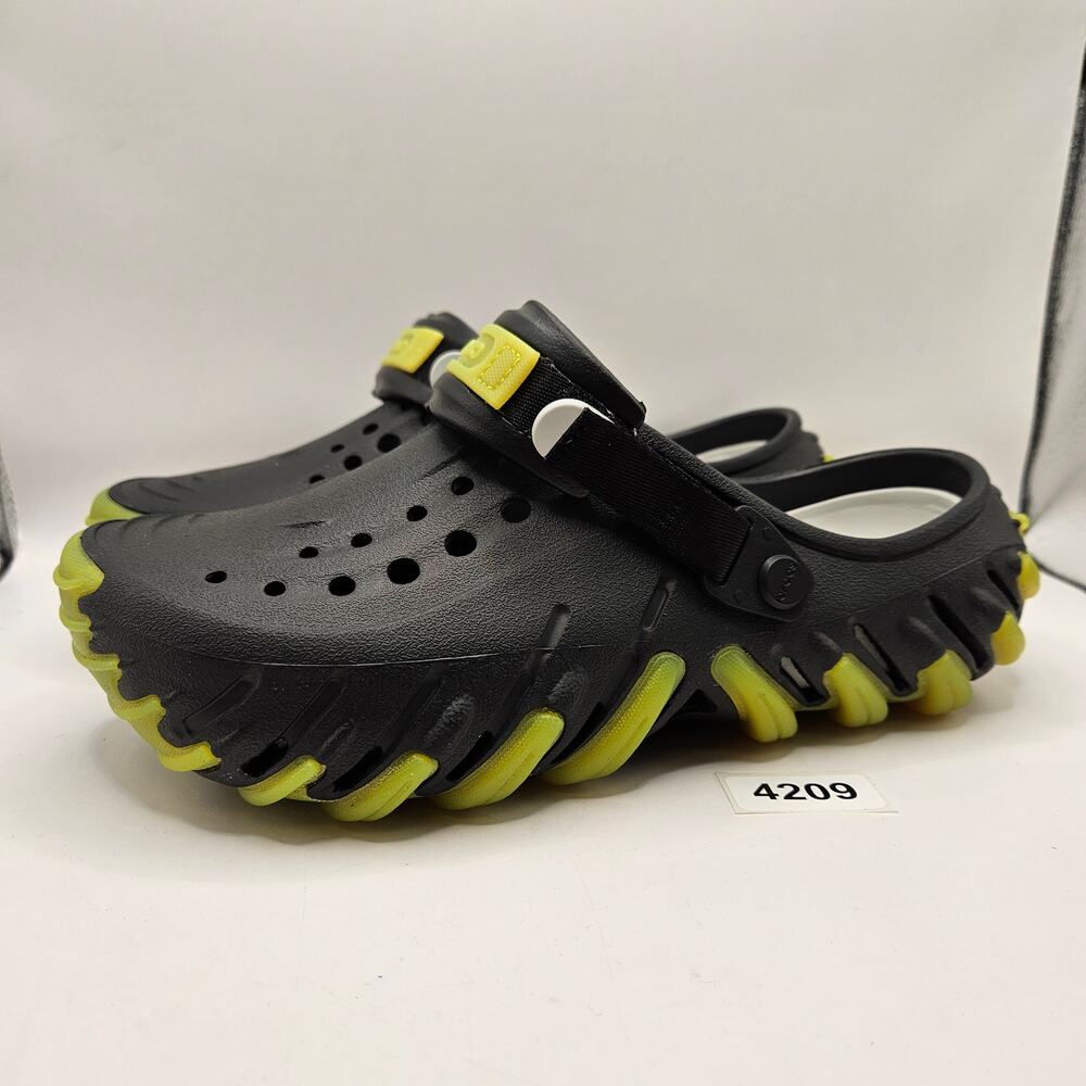 CROCS MEN'S 8 ECHO ICEY RO CLOG BLACK GREEN 211458-001 BACKSTRAP TERRAIN